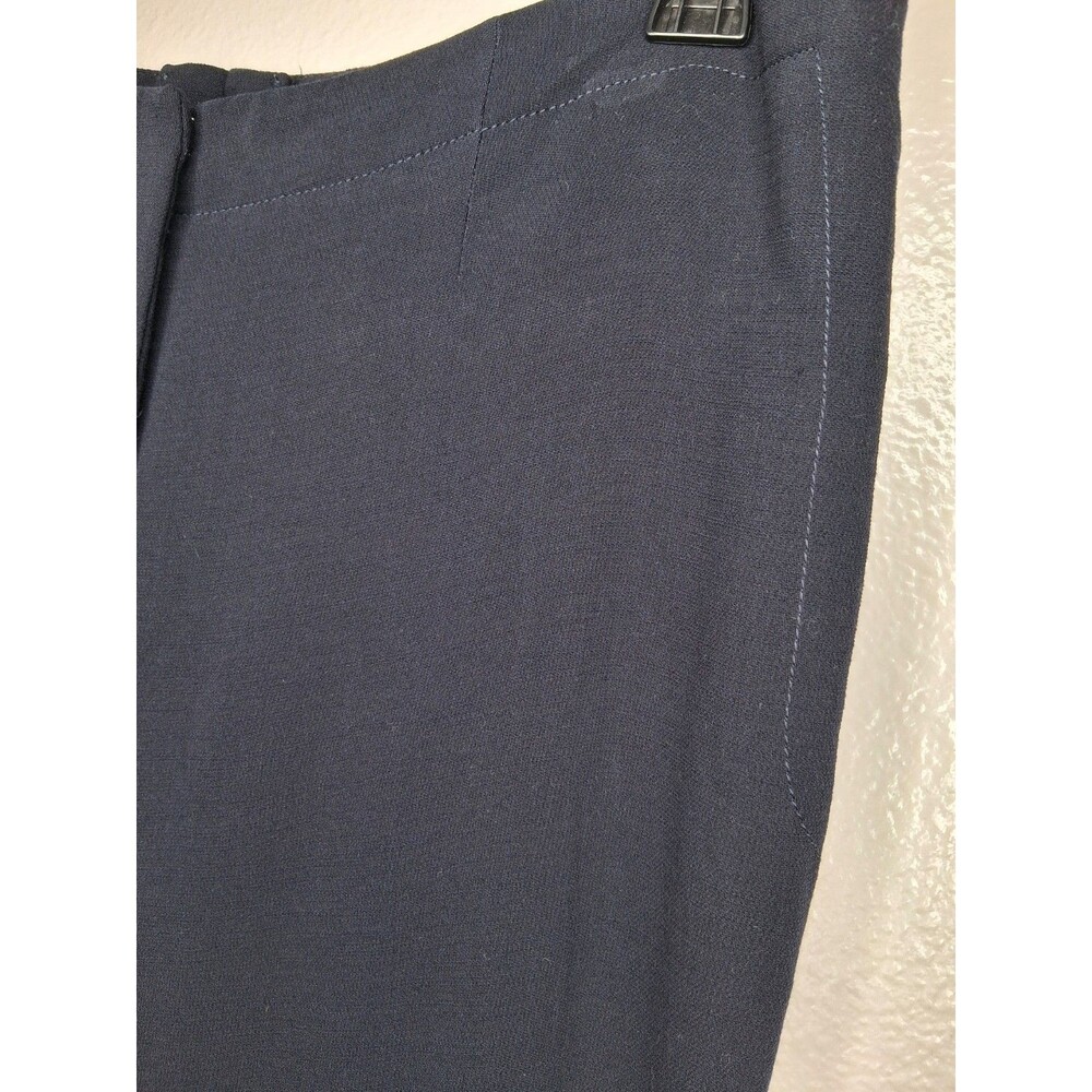 Escada Womens Navy Blue Virgin Wool Stretch Pants Size 44 Office Career - Picture 6 of 16